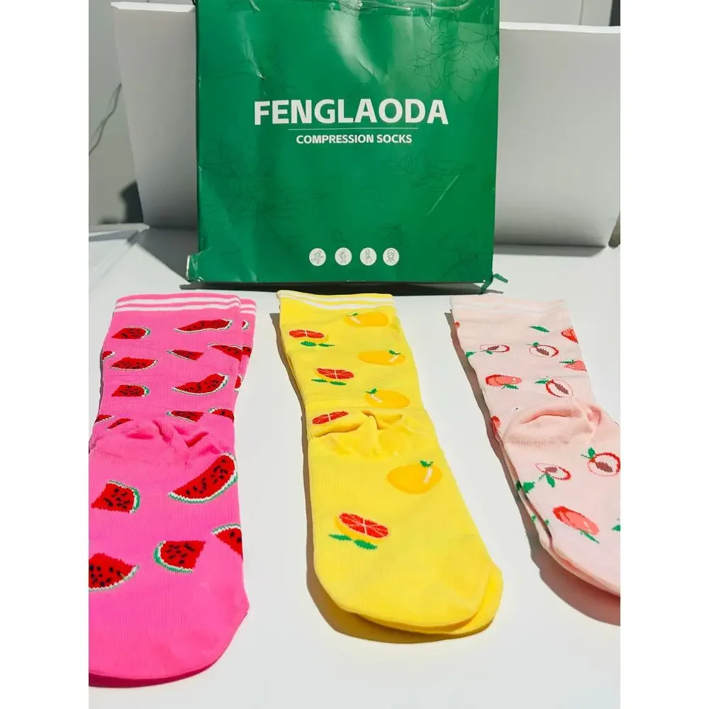 FENGLAODA - Unisex Compression Socks For Circulation Support 6 Pairs /Size -S/M